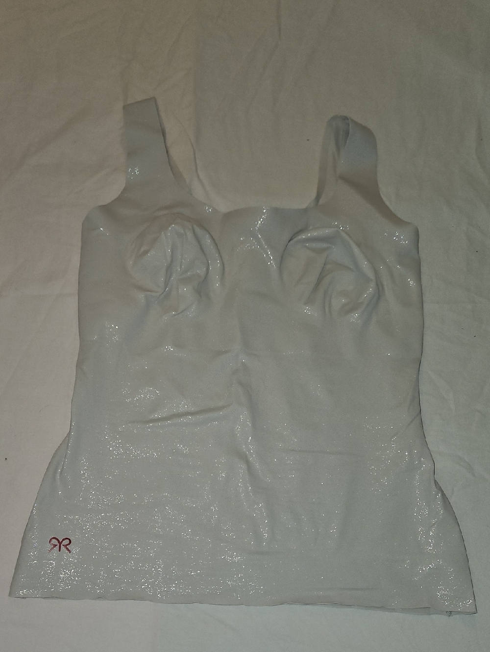 Ruby Ribbon Shimmery White Sleek Shape Tank